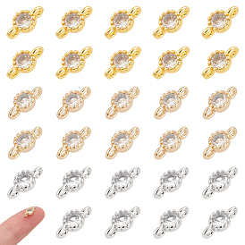 30 шт. 3 цвета латунь кубический цирконий плоские круглые подвески-подвески, стойки покрытие, долговечный