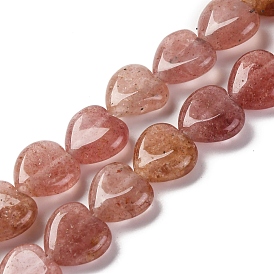 Natural Strawberry Quartz Beads Strands, Heart