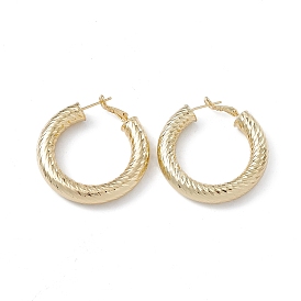 Long-Lasting Plated Brass Hoop Earrings for Women, Lead Free & Cadmium Free, Twist Ring