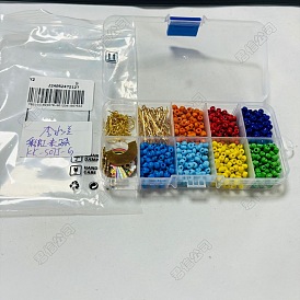 Kits de fabrication de boucles d'oreilles, perles de rocaille de couleur arc-en-ciel, bricolage, avec des breloques en alliage d'émail sur le thème de l'arc-en-ciel