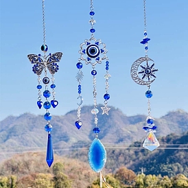 Crystal Glass Sun Catcher Pendant, Evil Eye Rainbow Maker, DIY Garden & Home Decoration