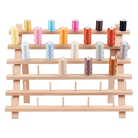 30 Spools Solid Wood Sewing Embroidery Thread Stand, Holder Rack