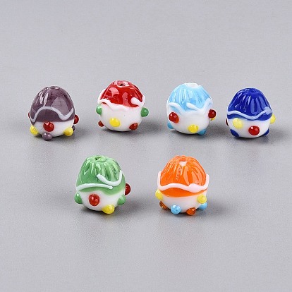Ручной работы ухабистым Шарики Lampwork, кекс