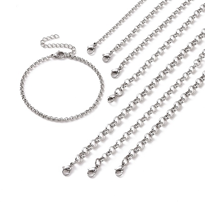 304 Stainless Steel Rolo Chain Bracelet for Men Women