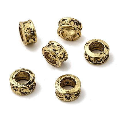 Покрытие стойки тибетский стиль сплава распорные бусины, плоско-круглые