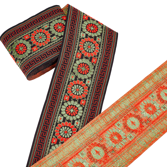 Цветочная винтажная жаккардовая полиэстеровая лента, плетеная лента с вышивкой, для аксессуаров для одежды