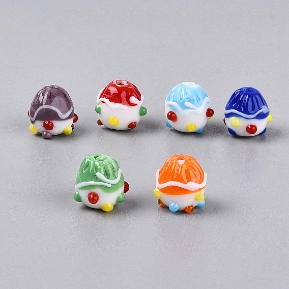 Ручной работы ухабистым Шарики Lampwork, кекс