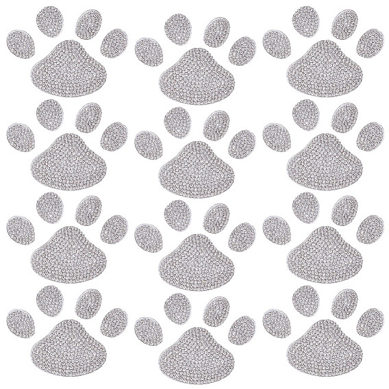 12 Bags Footprint Hotfix Rhinestone, Hot Melt Adhesive on the Back, Rhinestone Trimming