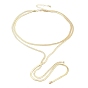 Brass Flat Snake Chains Double Layered Necklaces, Tassel Necklace