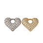 Латунные микро проложить кубического циркония подвески, сердце, долговечный, без кадмия и без свинца, стойки покрытие
