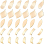 20Pcs 5 Style Brass Pendants, Curved, Rhombus & Teardrop & Rectangle & Horse Eye