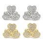 Rack Plating Brass Micro Pave Clear Cubic Zirconia Stud Earrings for Women, Cadmium Free & Lead Free, Long-Lasting Plated, Heart
