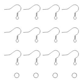 Unicraftale 316 Surgical Stainless Steel Earring Hooks, Ear Wire, with 304 Stainless Steel Open Jump Rings
