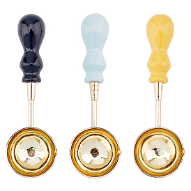 Ручка из бука сургучная печать штамп для плавления латуни ложка, для изготовления восковой печати тающая ложка изготовление свадебных приглашений