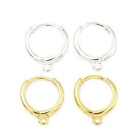 Латунная фурнитура для хооп серег, долговечный, стойки покрытие, с петлей