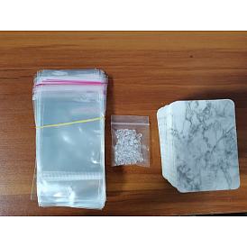 Tarjetas de la exhibición de papel, para tarjetas de exhibición de conjuntos de joyas, rectángulo con patrón de mármol