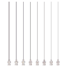 8 шт. 8 стиль 304 дозирующая игла с тупым кончиком из нержавеющей стали и латунным замком Люэра, Длинные иглы-аппликаторы для шприцев для измерения жидкости из эпоксидной смолы