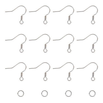 316 Surgical Stainless Steel Earring Hooks, Ear Wire, with 304 Stainless Steel Open Jump Rings