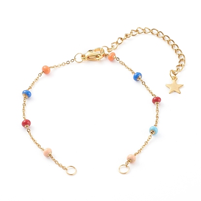 Fabrication de bracelet en chaîne satellite en acier inoxydable, avec l'émail, colorées