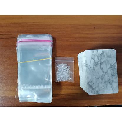 Tarjetas de la exhibición de papel, para tarjetas de exhibición de conjuntos de joyas, rectángulo con patrón de mármol
