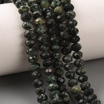 Природные SERAPHINITE нитей бисера, граненые, рондель
