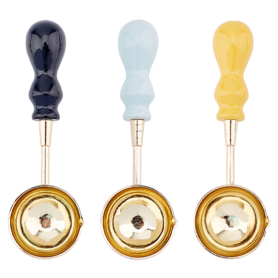 Ручка из бука сургучная печать штамп для плавления латуни ложка, для изготовления восковой печати тающая ложка изготовление свадебных приглашений