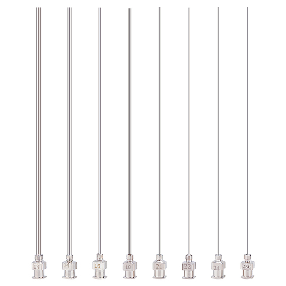 8 шт. 8 стиль 304 дозирующая игла с тупым кончиком из нержавеющей стали и латунным замком Люэра, Длинные иглы-аппликаторы для шприцев для измерения жидкости из эпоксидной смолы