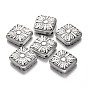 Carved Rhombus CCB Plastic Beads, 20x21x6mm, Hole: 2mm