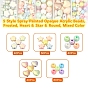 260Pcs 5 Style Spray Painted Opaque Acrylic Beads, Frosted, Heart & Star & Round