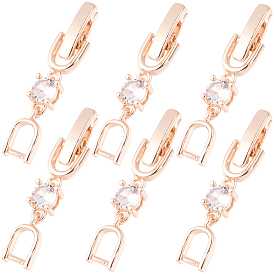 12 шт. латунные застежки с прозрачным кубическим цирконием