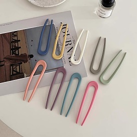 Sweet Candy Color U-shaped Hairpin, Simple and Elegant Hair Accessories for Girls.