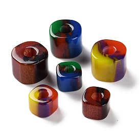 Resin European Large Hole Beads, Square