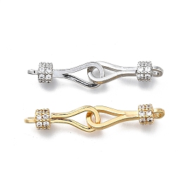Латунный прозрачный циркониевый крючок с застежкой из микропаве, без кадмия, без никеля и без свинца