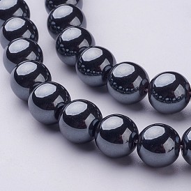 Non-Magnetic Synthetic Hematite Beads, AA Grade Round Beads, 10mm, Hole: 1mm