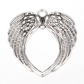 Alliage de style tibétain gros pendentifs, sans cadmium et sans plomb, ailier