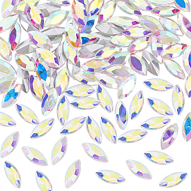 100стеклянные кабошоны со стразами заостренные сзади, граненые, лошадиный глаз 