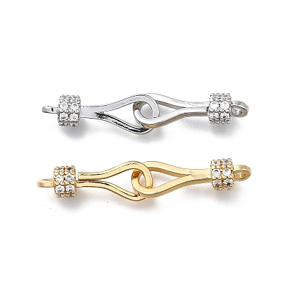 Латунный прозрачный циркониевый крючок с застежкой из микропаве, без кадмия, без никеля и без свинца