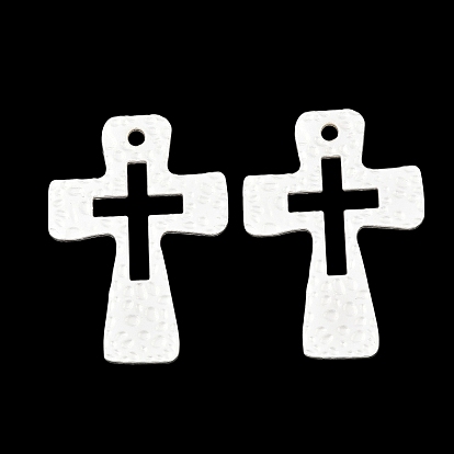 Забитые крест подвески сплава, матовый цвет, 50x35x1.5 мм, отверстие : 3 мм