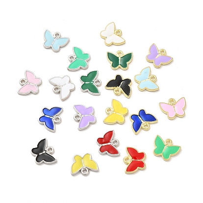 Alloy Enamel Charms, Mixed Color, Butterfly Charm