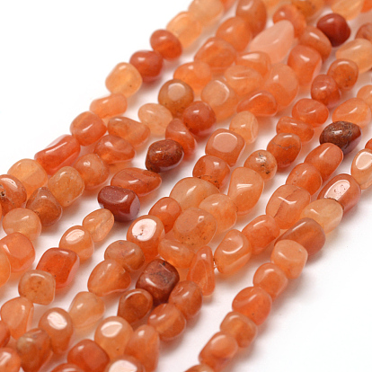 Naturelles rouge aventurine perles brins, nuggets