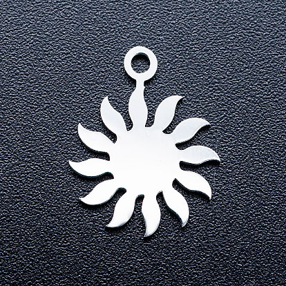 201 Stainless Steel Pendants, Stamping Blank Tag Charms, Sun