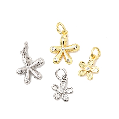 Латунные микро проложить кубического циркония прелести, цветок, долговечный, стойки покрытие, с целью перехода в кольце