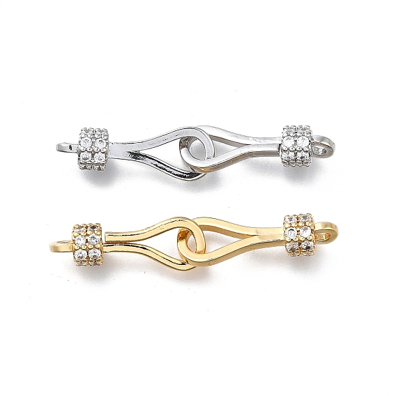 Латунный прозрачный циркониевый крючок с застежкой из микропаве, без кадмия, без никеля и без свинца