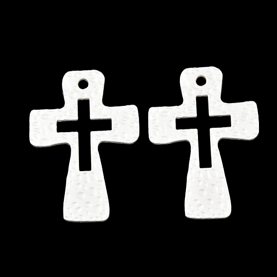 Забитые крест подвески сплава, матовый цвет, 50x35x1.5 мм, отверстие : 3 мм