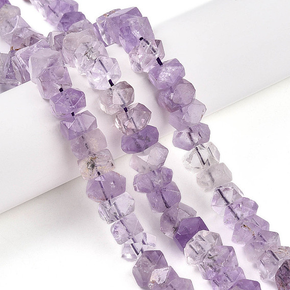 Природный аметист нитей бисера, граненые, рондель