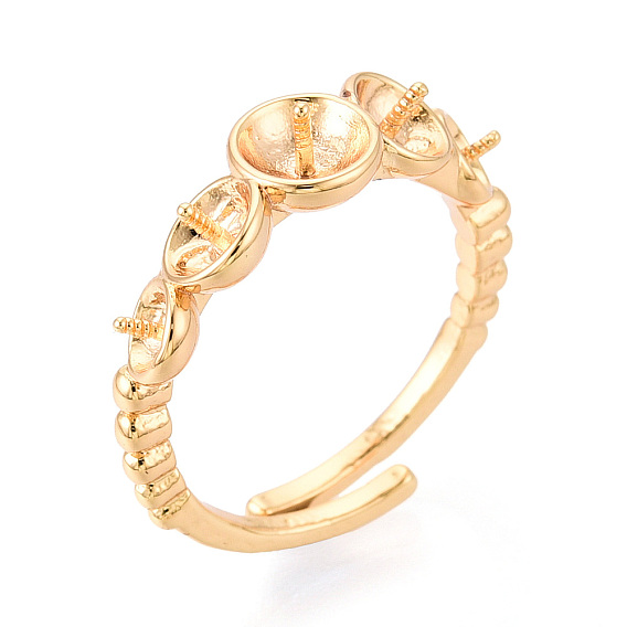 Настройки колец для чашек из латуни, регулируемые настройки колец для полупросверленных бусин, без кадмия, без никеля и без свинца