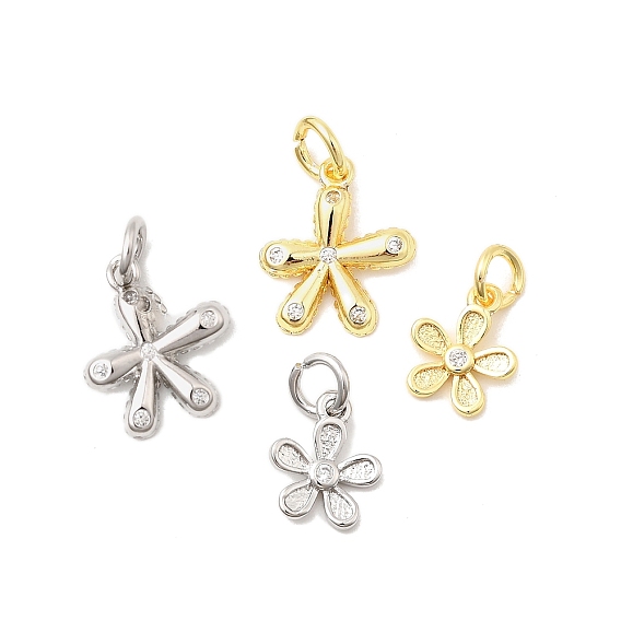 Латунные микро проложить кубического циркония прелести, цветок, долговечный, стойки покрытие, с целью перехода в кольце