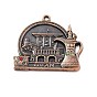 Tibetan Style Alloy Rhinestone Pendants, Flat Round with Oman Theme Pattern