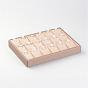 Wooden Necklace Presentation Boxes, Covered with PU Leather, 18 Grids Stackable Pendant Necklace Display Tray, Rectangle, 18x25x3.2cm