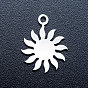201 Stainless Steel Pendants, Stamping Blank Tag Charms, Sun